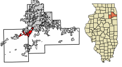 Will County Illinois Incorporated and Unincorporated areas Channahon Highlighted